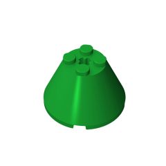 Cone 4 x 4 x 2 with Axle Hole [Plain] #3943b Green