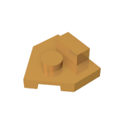 Plate Special 2 x 2 Wedge, Center Stud, 1 x 1/2 Raised Tab #27928 Pearl Gold Gobricks