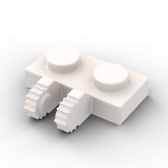 Hinge Plate 1 x 2 Locking with 2 Fingers on Side, 7 Teeth #50340 White