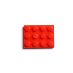 Plate 3 x 4 Red 1/4 KG