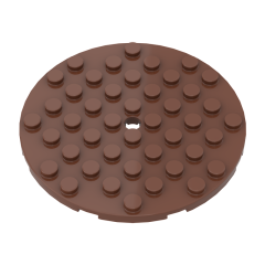 Plate Round 8 x 8 #74611 Reddish Brown