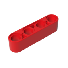 1 x 4 Arm with Hole (Thick) Red Gobricks