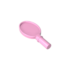 Equipment Hand Mirror with Heart on Reverse [Hair Accessory] Bright Pink Gobricks