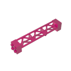 Support 2 x 2 x 10 Girder Triangular Vertical - Type 4 - 3 Posts, 3 Sections Magenta Gobricks