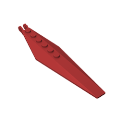 Hinge Plate 3 x 12 with Angled Side Extensions and Tapered Ends Dark Red Gobricks