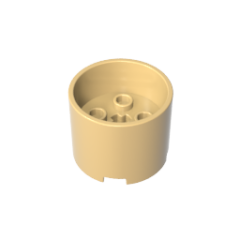 Brick Round 3 x 3 x 2 with Recessed Center with 2 x 2 Studs and Axle Hole #73111 [Premium Part]