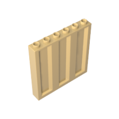 Panel 1 x 6 x 5 with Corrugated Profile Cookies and cream Gobricks