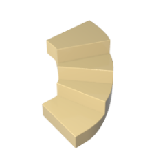 Stairs 6 x 6 x 4 Curved Tan Gobricks