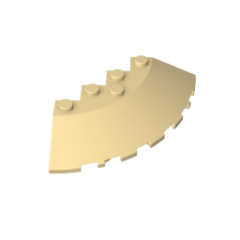 Brick, Round Corner 6 x 6 with Slope 33 Edge, Facet Cutout Tan Gobricks