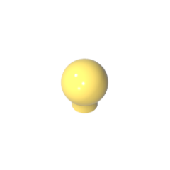 Brick, Round 1 x 1 with Ball (Finial) Bright Light Yellow Gobricks