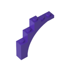 Arch 1 x 5 x 4 - Irregular Bow, Reinforced Underside Dark Purple Gobricks