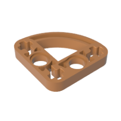 Technical Beam, Modified L-Shape Quarter Ellipse Thin 3 x 3 Medium Dark Flesh Gobricks