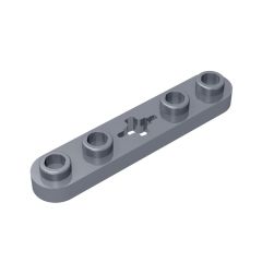 Technic Plate 1 x 5 with Smooth Ends, 4 Studs and Centre Axle Hole #32124 Flat Silver