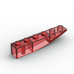 Brick Curved 6 x 1 Inverted #41763 Trans-Red Gobricks