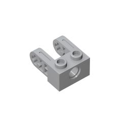 Brick 1 x 2 With Hole And Dual Liftarm Extensions #85943 Light Bluish Gray