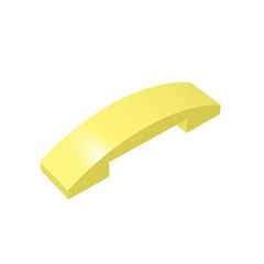 Slope Curved 4 x 1 Double with No Studs #93273 Bright Light Yellow
