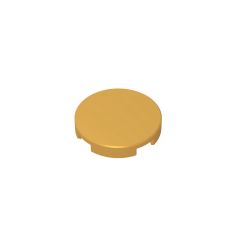 Tile Round 2 x 2 with Bottom Stud Holder #14769 Pearl Gold
