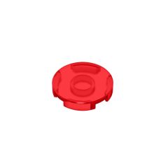 Tile Round 2 x 2 with Bottom Stud Holder #14769 Trans-Red