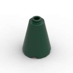 Cone 2 x 2 x 2 with Completely Open Stud #14918 Dark Green