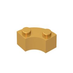 Curved Brick 2 Knobs #3063 Pearl Gold