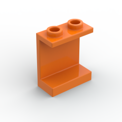 Panel 1 x 2 x 2 With Side Supports - Hollow Studs #87552 Orange