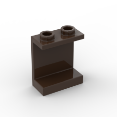 Panel 1 x 2 x 2 With Side Supports - Hollow Studs #87552 Dark Brown