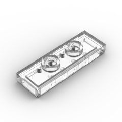 Plate Special 1 x 3 with 2 Studs with Groove and Inside Stud Holder (Jumper) #34103 Trans-Clear