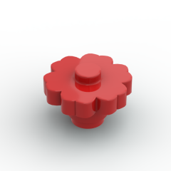 Plant Flower 2 x 2 Rounded - Solid Stud #4728 Red