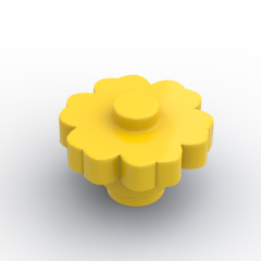 Plant Flower 2 x 2 Rounded - Solid Stud #4728 Yellow
