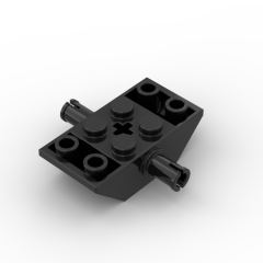 Slope, Inverted 45 4 x 2 Double With Pins #30390 Black Gobricks