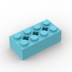 Technic, Brick 2 x 4 With 3 Axle Holes #39789 Medium Azure Gobricks