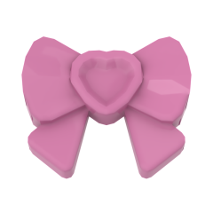 Headwear Accessory Bow with Heart, Long Ribbon and Pin #11618 Dark Pink