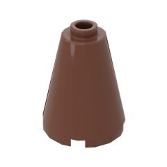 Cone 2 x 2 x 2 with Completely Open Stud #14918 Reddish Brown Bulk 1 KG