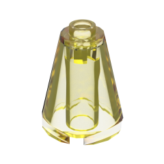 Cone 2 x 2 x 2 with Completely Open Stud #14918 Trans-Yellow