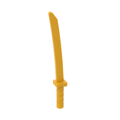 Weapon Sword / Katana / Shamshir with Capped Pommel Square Guard #21459 Bright Light Orange