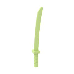 Weapon Sword / Katana / Shamshir with Capped Pommel Square Guard #21459 Yellowish Green