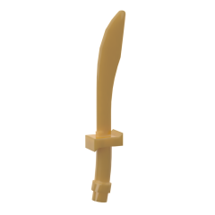 Weapon Sword / Saber with Curved Blade and Hilt #25111 Pearl Gold