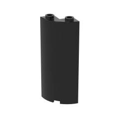 Cylinder Quarter 2 x 2 x 5 (Wall) #30987 Black