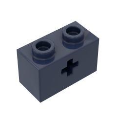 Technic Brick 1 x 2 with Axle Hole #31493 Dark Blue