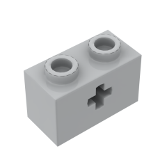 Technic Brick 1 x 2 with Axle Hole #31493 Light Bluish Gray
