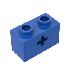 Technic Brick 1 x 2 with Axle Hole #31493 Blue