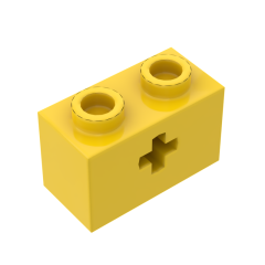 Technic Brick 1 x 2 with Axle Hole #31493 Yellow 10 pieces