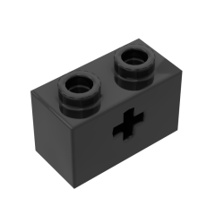 Technic Brick 1 x 2 with Axle Hole #31493 Black 10 pieces