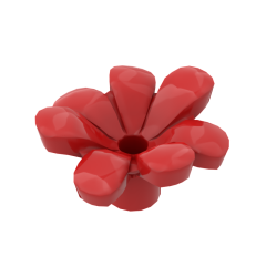 Plant, Flower, Minifig Accessory with 7 Thick Petals and Pin #32606 Red