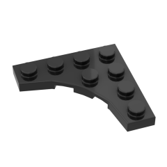Plate Special 4 x 4 with Curved Cutout #35044 Black 10 pieces