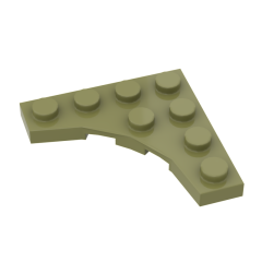 Plate Special 4 x 4 with Curved Cutout #35044 Olive Green