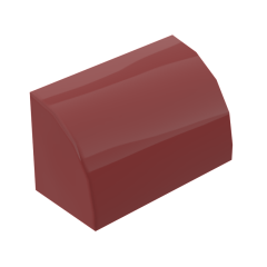Brick Curved 1 x 2 x 1 No Studs #37352 Dark Red