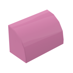 Brick Curved 1 x 2 x 1 No Studs #37352 Dark Pink