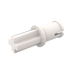 Technic Axle 1L With Pin Without Friction Ridges Lengthwise #3749 White