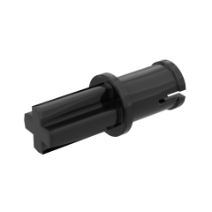 Technic Axle 1L With Pin Without Friction Ridges Lengthwise #3749 Black 1/2 KG